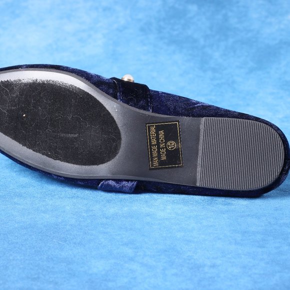 NWT Blue velvet and pearl Nature Breeze slip on loafers - sz 10 - Picture 4 of 5